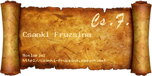 Csanki Fruzsina névjegykártya